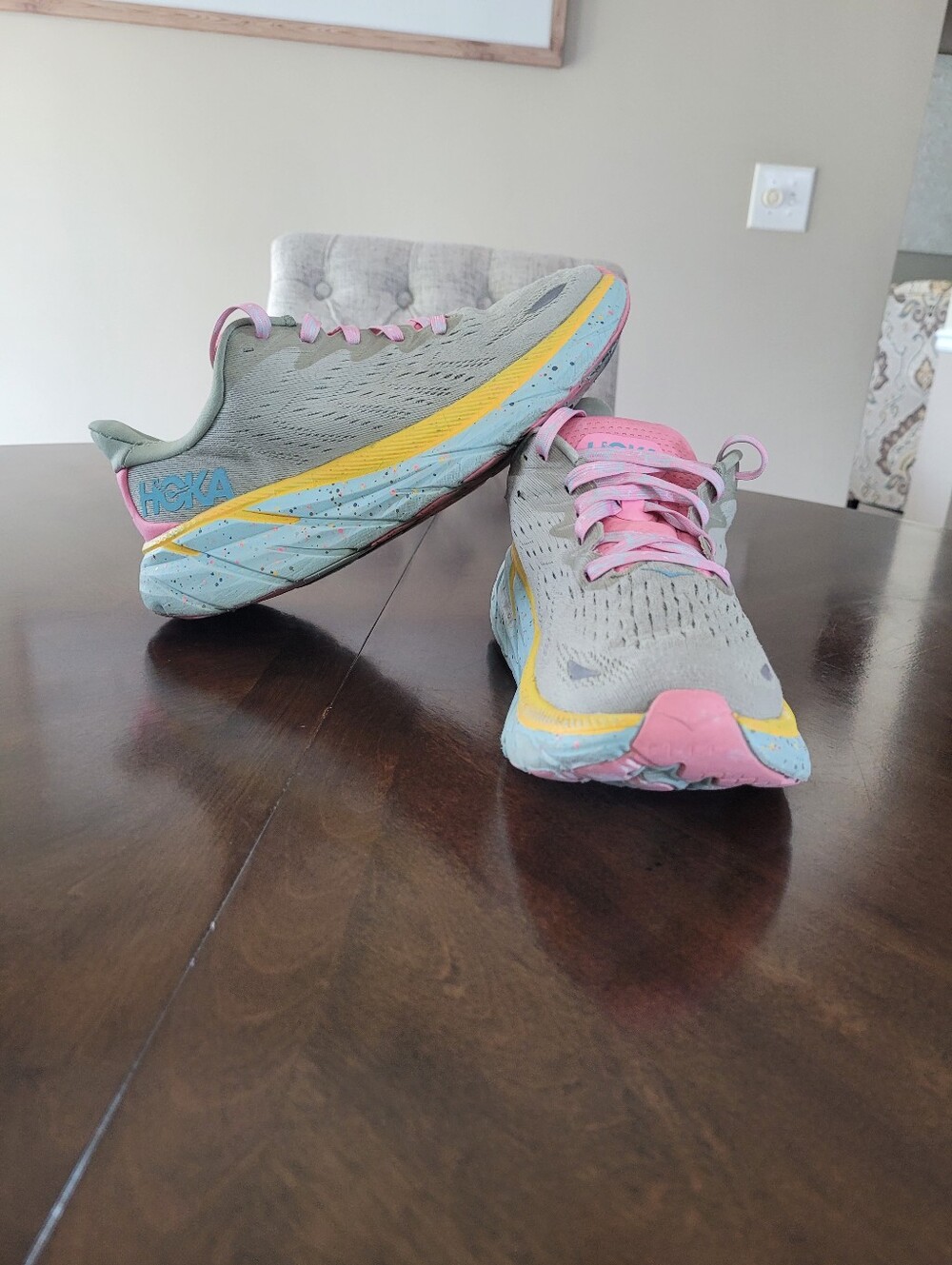 Hoka One One Women's Running Shoes. Size 7D men's and 8.5 women's.
